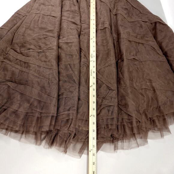 Lilith Paris Brown Tulle Midi Skirt M Layered Tutu Dark Fairy Whimsigoth - Picture 12 of 16